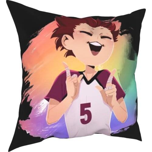 Haikyuu Anime Tendo Satori Throw Pillow Cover Polyester Decorative Pillow Bokuto Volleyball Manga Custom Pillowcover Home Decor