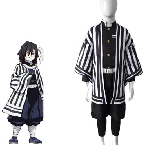 Childrens Iguro Obanai Cosplay Costume Kimetsu no Yaiba Kisatsutai Uniforms Demon Slayer Kids Halloween Party Clothing