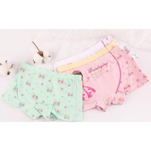 Childrens underwear 2-5-8-12 years old girls boxer shorts pants middle and small childrens shorts head cotton underwear