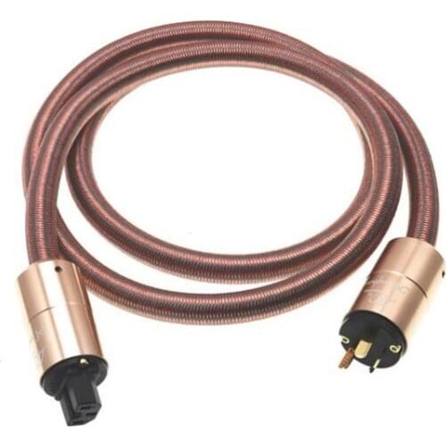 Fever Imported Power Cord AU EU US Plug Hifi Amplifier Power Cable Female to Male Champagne Gold