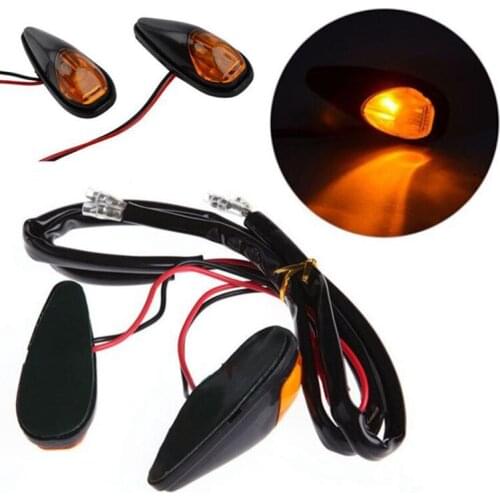 Motorcycle Mini LED Turn Signals Amber Light Turn Indicators Side Blinkers for Honda Yamaha Suzuki