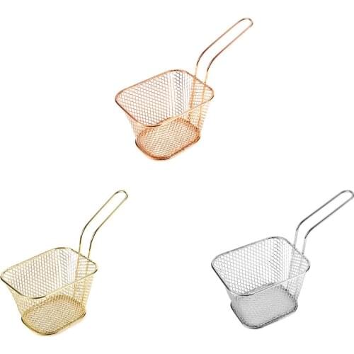 Multifunction Square French Fry Fried Basket Snack Chips Potato Deep Frying Strainer Metal Food Filter Net Colander Cooking Tool