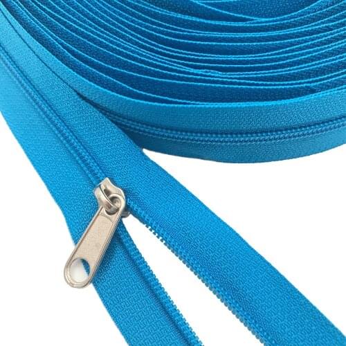 Zipper by Yard Blue Nylon Coil Zippers with Zipper Sliders Wholesale For DIY home Craft Sewing Garment Accessories