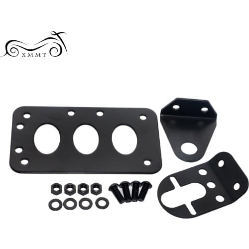 Motorcycle Black Tail Light License Plate Holder Side Mount Bracket For Harley Chopper&cruiser&bobber