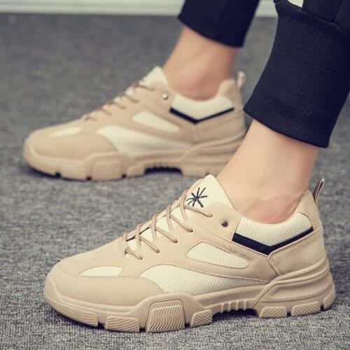 Martin boots Autumn Winter Men outdoor Breathable sneakers Lace-up PU jogging walking shoes New anti-skid Wear resistant sneaker