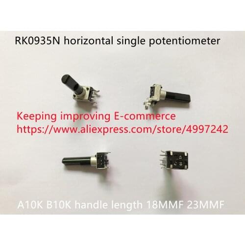 Original new 100% RK0935N horizontal single potentiometer A10K B10K handle 18MMF 23MMF (SWITCH)