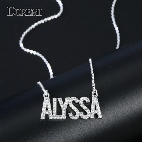 Personalized Crystal Zirconia Letters Necklace Custom Name Pendant Iced Out stainless steel choker Do not fade jewelry WomenGift