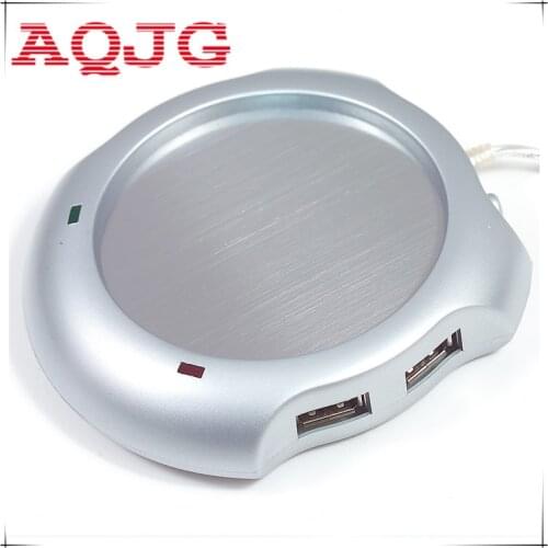 Wired Muti-function Tea Coffee Cup Mug Warmer Heater Office Pad With 4 Port Hub USB Gadget For PC For Mac AQJG