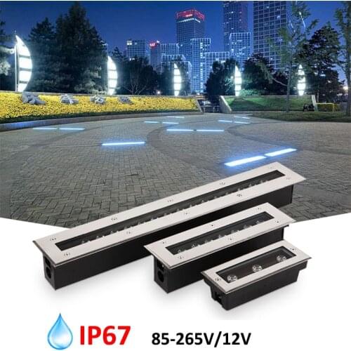 Rectangle LED Ground Light Outdoor Floor Light 18W 12W 9W Yard Wall Washer 12V 220V LED Stairs Buried Underground Recessed Lamp
