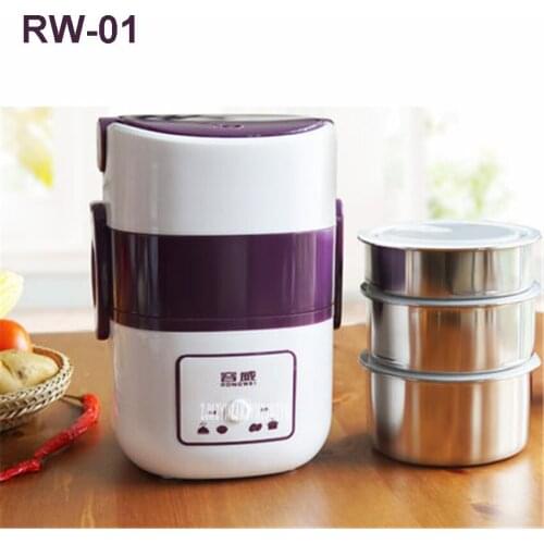 RW-01 220V/250W Electric Food Steamer Multifunctional Household Three Layers 304 Stainless Steel Split Hot Pot Mini Steamer 1.9L