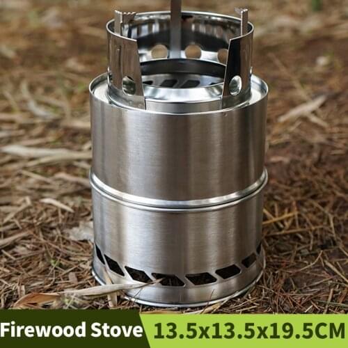 Garden Stainless Steel Solid Alcohol Furnace Outdoor Camping Anti-skid Gear Fire Pit Removable Firewood Stove With Receive Bag