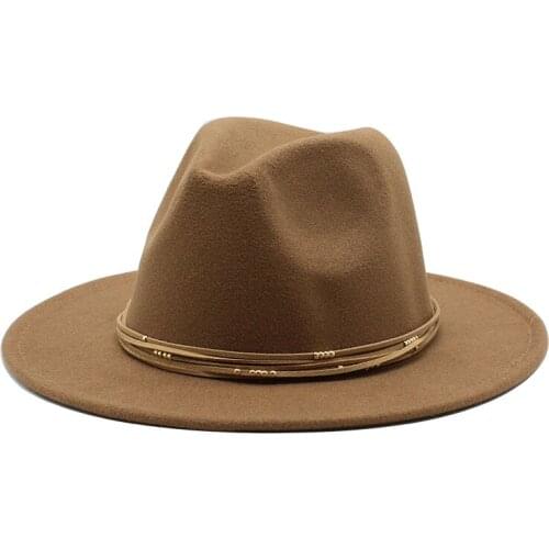 Seioum Vintage Retro Plain Dyed Wool Felt Black Womens Hats Flat Brim Fedora Hat Wholesale Classic Unisex Jazz Trilby