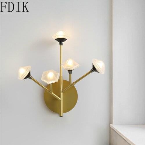 Nordic Simple Wall Lamp Modern Metal Led Sconces for Bedroom Corridor Living Room Stairs Vintage Decor Acrylic Light Fixtures