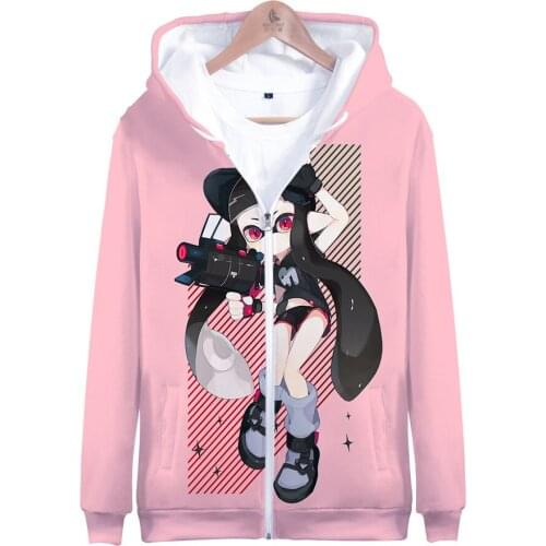 Cute fashion 3 To 15 Years 3D Zipper hoodies Shooting Game Splatoon Sweatshirt zipper Hoodie Boys Girls Cartoon Coat Clothes