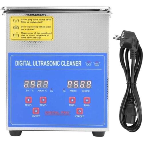 2/3L Ultrasonic Cleaner MH-010S Stainless Steel Digital Ultrasonic Cleaner Ultra Sonic Bath Heater Timer EU Plug
