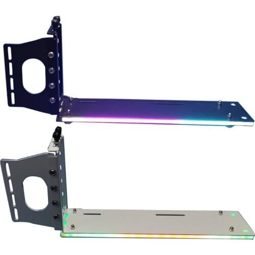 C1FB Graphics Card Vertical Holder Computer PCIe 3.0 Vertically GPU Bracket Case kickstand base with LED 12V RGB 4Pin