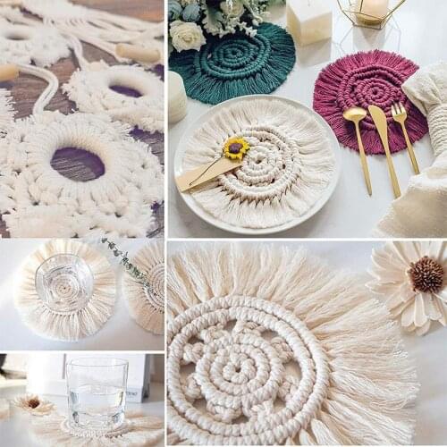 15Colors 3mm Yellow Four Strand Cotton Rope Marcame Cord Braid DIY Hand Tapestry Binding Hang Tag Colored Cotton Hemp Rope