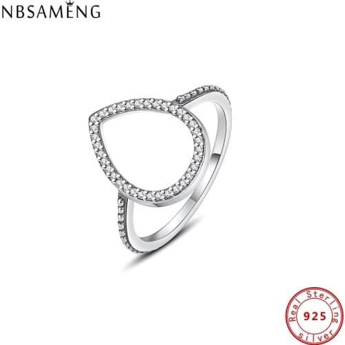 2021 Original 100% 925 Sterling Silver Ring Drop Shape Rings for Women Wedding Gift Fine Jewelry Luxury Brand Anillos