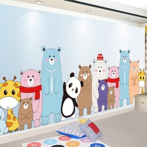 3D Cartoon Animal Wall Stickers for Kids Room Bedroom Decor Living Room Kindergarten Wall Enclosure Cute Home Decoration