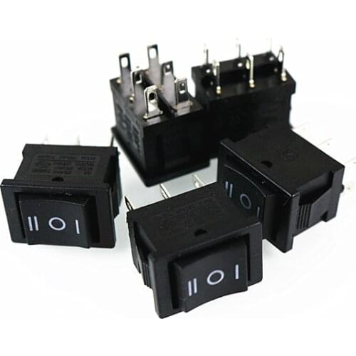 5PCS Ship Type Switch 6PIN ON/OFF/ON Boat Rocker Switch 6A/250V 10A/125V 15*21mm