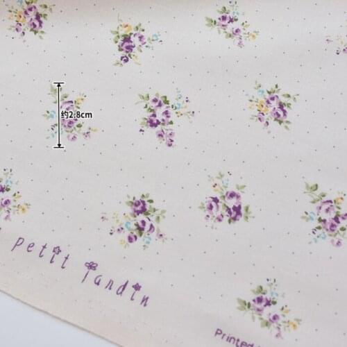 50*110cm Purple Pure Cotton Small Flower Fabric Clothes Skirt Shirt Childrens Clothing Handmade DIY Fabric