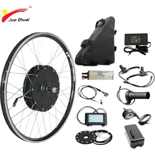 60KM/H 48V 1500W Electric Bike Conversion Kit with Li-lion Battery Brushless Hub Rear Motor Wheel E bike Kit bicicleta electrica