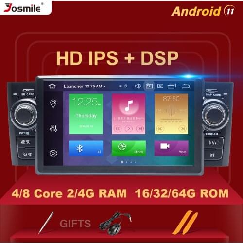 4GB DSP 1 Din Android 11 Car DVD Multimedia Player For Fiat Grande Punto Linea 2007-2012 Radio GPS Navigation Audio Stereo 8Core