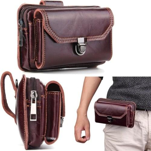 Genuine Cow Leather Belt Phone Case Dual Pouch For Huawei Honor V8 5A,P9 Plus,Mate 8 7 G7 Plus,Mate S2 ,Honor Magic 2 3D