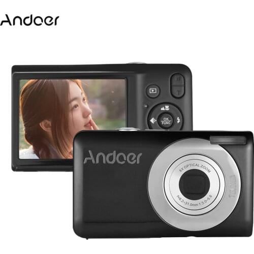Andoer Digital Camera 16MP Video Camcorder with 2pcs Rechargeable Batteries Anti-shake 2.7inch LCD Screen Kids Christmas Gift