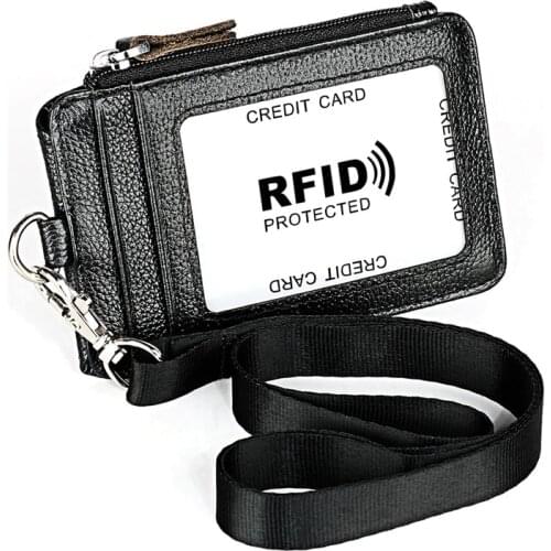 Mens Business Card Holder Leather ID Card Holder Bank Card Holder Photocard Holder Card Bus Card Case Holder Lanyard Card Cover