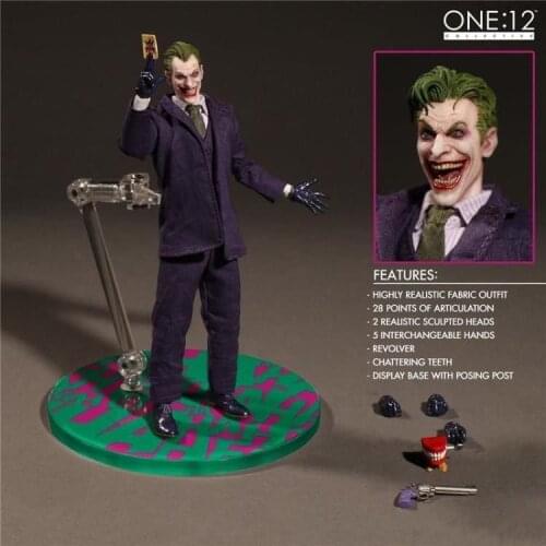 15cm Mezco Joker Figure Toys Cloth Gown 2 Generations Mezco One 12 Joker PVC Action Figure Toys Model Doll Gift