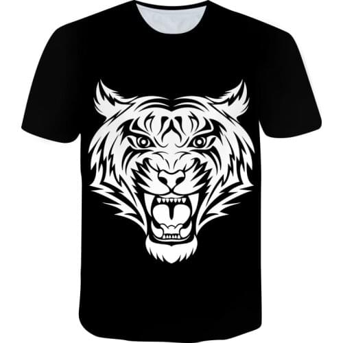3D Printing Tiger Anime Man Woman T-shirt Summer Casual Hip-Hop Street Shirt Oversized XXS-6XL European American Popular Clothes