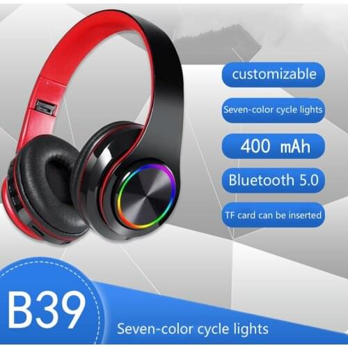 Headset Bluetooth 5.0 Plug-in Card Fold-up Overweight Low Voice B39 Wireless Headphones