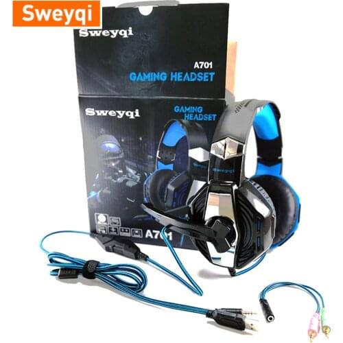 Gaming Headsets Big Headphones Mic Stereo Earphones Deep Bass for New X-BOX PC Gamer Laptop PS4/ airpods tws/from RU