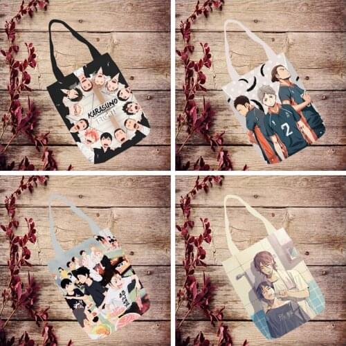IVYYE 1PCS Haikyuu Fashion Anime Canvas Shoulder Bags Casual Shopping Bag Tote Handbag Travel Lady Girls New
