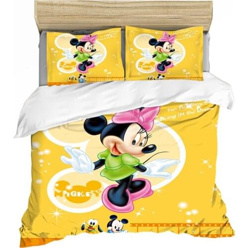Lovely Soft Adult Kids Minnie Bedding Set Girls Duvet Cover Bed Sheet Cartoon Pattern Full Queen Twin PillowCase Gift