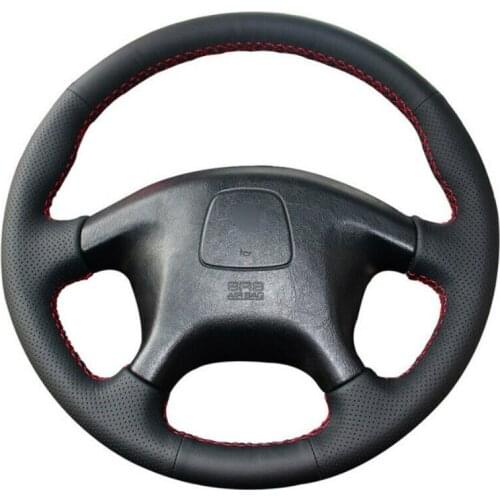 Top Leather Steering Wheel Hand-stitch on Wrap Cover For Mitsubishi Pajero Sport