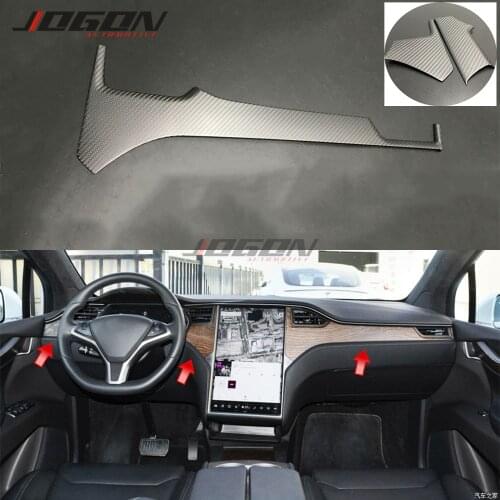 LHD Gloss /Matte Real Carbon Fiber For Tesla Model X S 2014-2019 Car Accessories Dashboard Console Center Panel Cover Trim