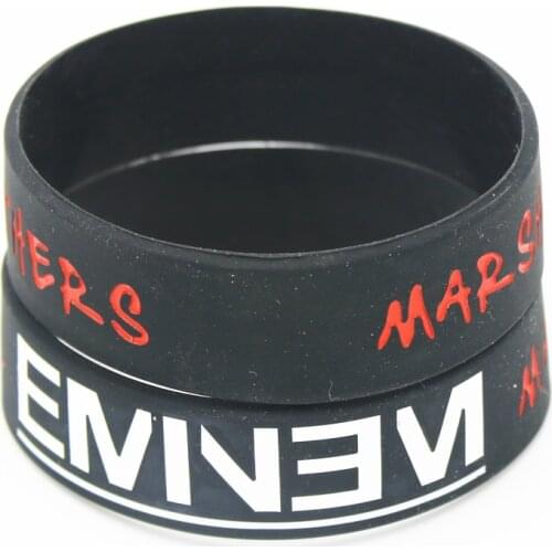LUKENI Hot Sale Eminem Wristband The Marshall Mathers LP Silicone Wristband Rubber Bracelets&Bangles Musics Fans Wholesale SH184