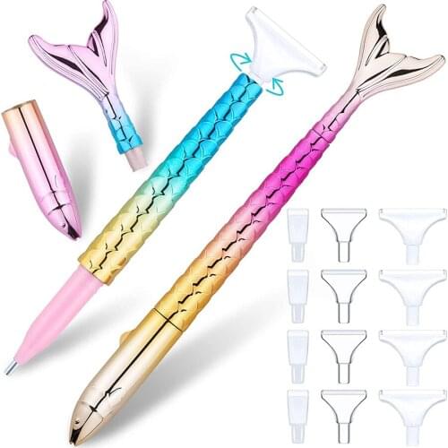 5D Diamond Painting Point Drill Pen DIY Crafts Sewing Embroidery Mermaid Drill Pen Multi Tips Picker Tools Kit Gift For Adults