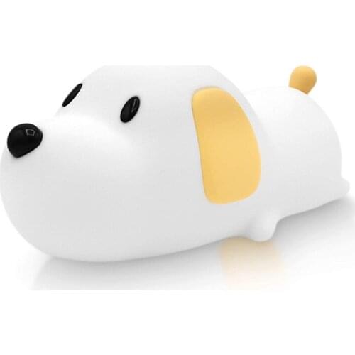 Rechargeable LED Night Light Touch Cartoon Silicone Lamp Dimmable Dog Night Lamp Nightlights With Timer Kids Sleeping Lamp Gift