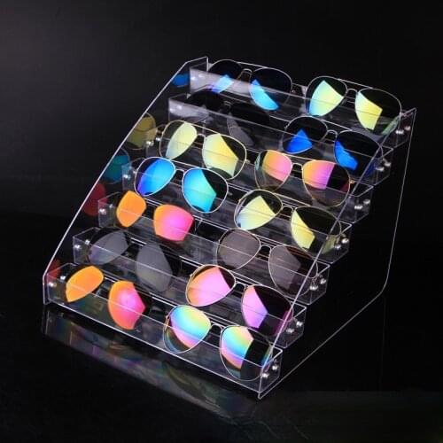 Ofessional 30cm Length Acrylic Sunglasses Stand Eyeglasses Showing Rack box Showcase Jewelry Glasses Holder Detachable JU31711