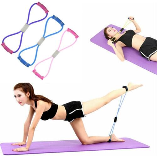 Resistance Bands for Yoga Gym Fitness 8 Word Chest Expander Ropes Workout Muscle Sports Exercise Rubber Elastic Bands