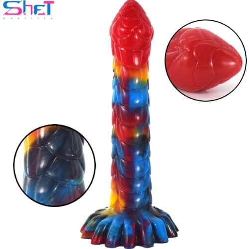 SHET 2021 Multicolor Dildo Soft Slender Butt Plug Anus Massage Sex Toy for Women G-spot Clitoris Stimulate Goods for Adults