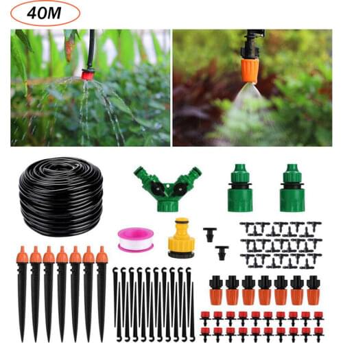 20M 30M 40M 50M 4/7mm Tube 8 Hole Micro Flow Sprinkler Garden Watering Inserting Ground Kit Drip Irrigation System Adjustable