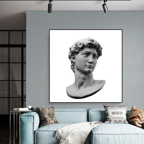 Vintage David Plaster Sculpture Poster Canvas Paintings Wall Art Prints Picture for Living Room House Interior Home Decoration