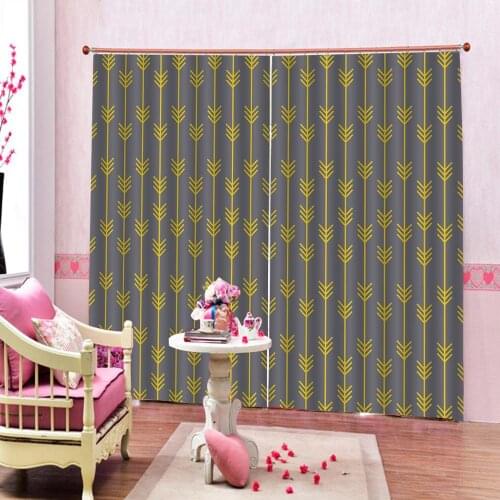 Tribal Feather yellow Arrow Shower Curtain Bedroom Fabric Bedroom Childrens Modern Hotel Hooks Cute set