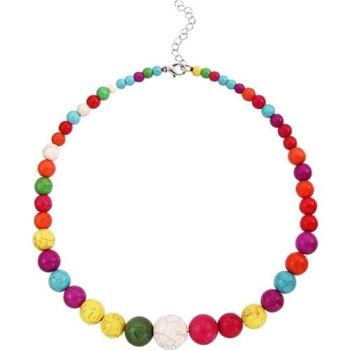 Bead Necklace Beaded Collar Necklace Jewelry Women Boho Bohemian Ethnic Statement Collier Mujer Collar Collares Etnicos Collana