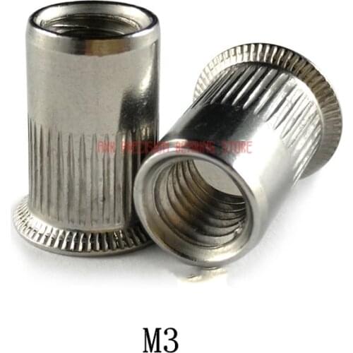 2019 Sale Decor Wood Furniture Stainless Steel Rod 20pcs M3 Stainless Steel Small Head Rivet Nut Insert /sus 304 Blind / Reduce