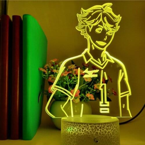 Haikyuu Toru Oikawa 3D Lamp Anime Figure LED Night Light Neon Manga Lampara Table Desk Lighting Decoration Lights For Home Decor